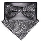 Vittorio Farina Men's Paisley Design Satin Bow Tie & Pocket Square in Gift Box