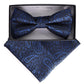 Vittorio Farina Men's Paisley Design Satin Bow Tie & Pocket Square in Gift Box