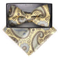 Vittorio Farina Men's Paisley Design Satin Bow Tie & Pocket Square in Gift Box