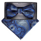 Vittorio Farina Men's Paisley Design Satin Bow Tie & Pocket Square in Gift Box