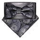 Vittorio Farina Men's Paisley Design Satin Bow Tie & Pocket Square in Gift Box