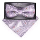 Vittorio Farina Men's Paisley Design Satin Bow Tie & Pocket Square in Gift Box