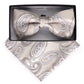 Vittorio Farina Men's Paisley Design Satin Bow Tie & Pocket Square in Gift Box