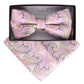 Vittorio Farina Men's Paisley Design Satin Bow Tie & Pocket Square in Gift Box