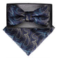 Vittorio Farina Men's Paisley Design Satin Bow Tie & Pocket Square in Gift Box