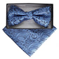 Vittorio Farina Men's Paisley Design Satin Bow Tie & Pocket Square in Gift Box