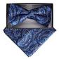 Vittorio Farina Men's Paisley Design Satin Bow Tie & Pocket Square in Gift Box