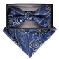 Vittorio Farina Men's Paisley Design Satin Bow Tie & Pocket Square in Gift Box