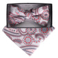 Vittorio Farina Men's Paisley Design Satin Bow Tie & Pocket Square in Gift Box