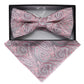 Vittorio Farina Men's Paisley Design Satin Bow Tie & Pocket Square in Gift Box