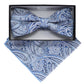 Vittorio Farina Men's Paisley Design Satin Bow Tie & Pocket Square in Gift Box