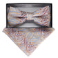 Vittorio Farina Men's Paisley Design Satin Bow Tie & Pocket Square in Gift Box