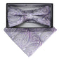 Vittorio Farina Men's Paisley Design Satin Bow Tie & Pocket Square in Gift Box