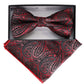 Vittorio Farina Men's Paisley Design Satin Bow Tie & Pocket Square in Gift Box