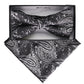 Vittorio Farina Men's Paisley Design Satin Bow Tie & Pocket Square in Gift Box