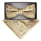 Vittorio Farina Men's Paisley Design Satin Bow Tie & Pocket Square in Gift Box