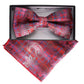 Vittorio Farina Men's Paisley Design Satin Bow Tie & Pocket Square in Gift Box