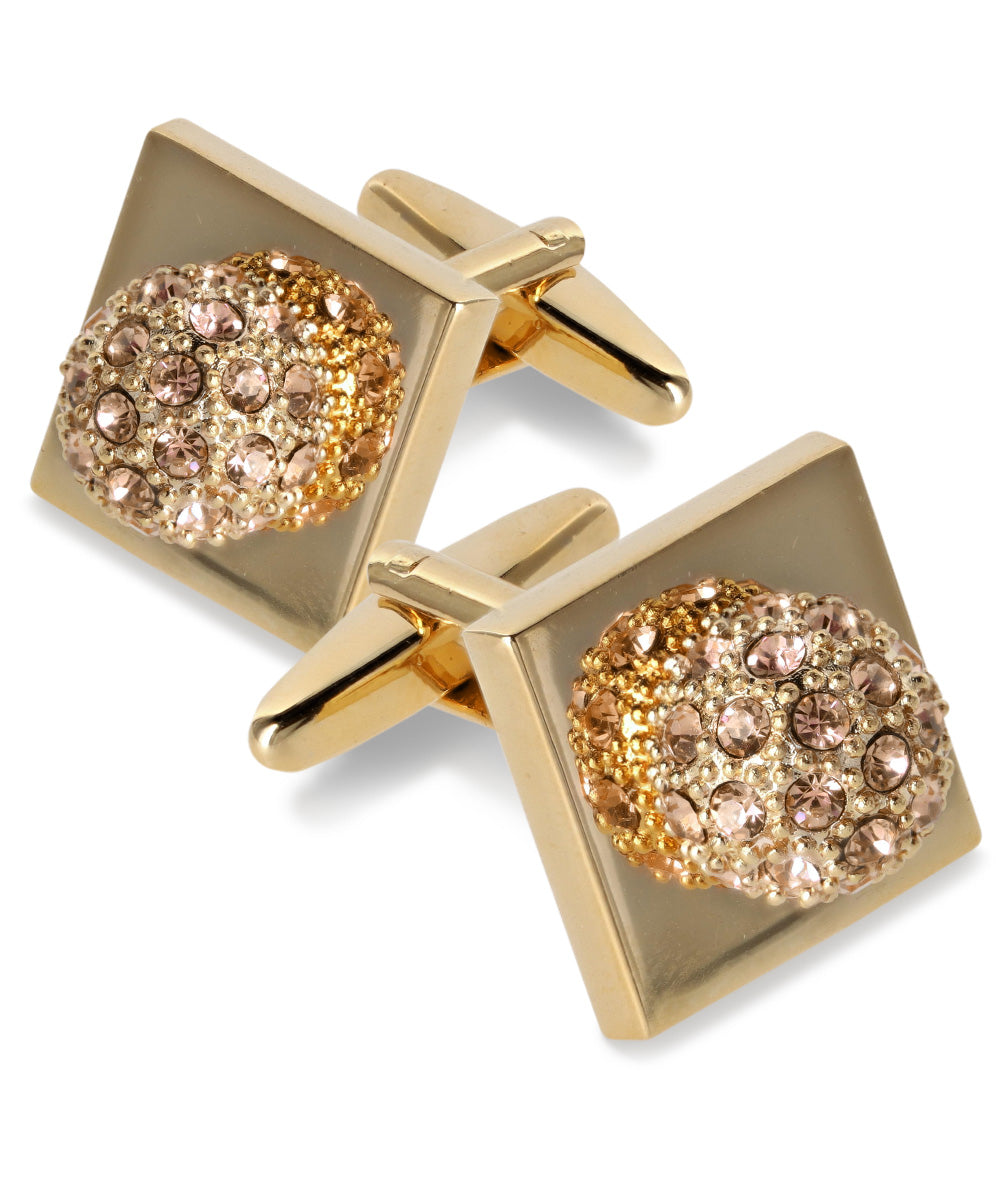 Vittorio Vico Studded Colorstone Crystal Flower Cufflinks: CL12XX Series