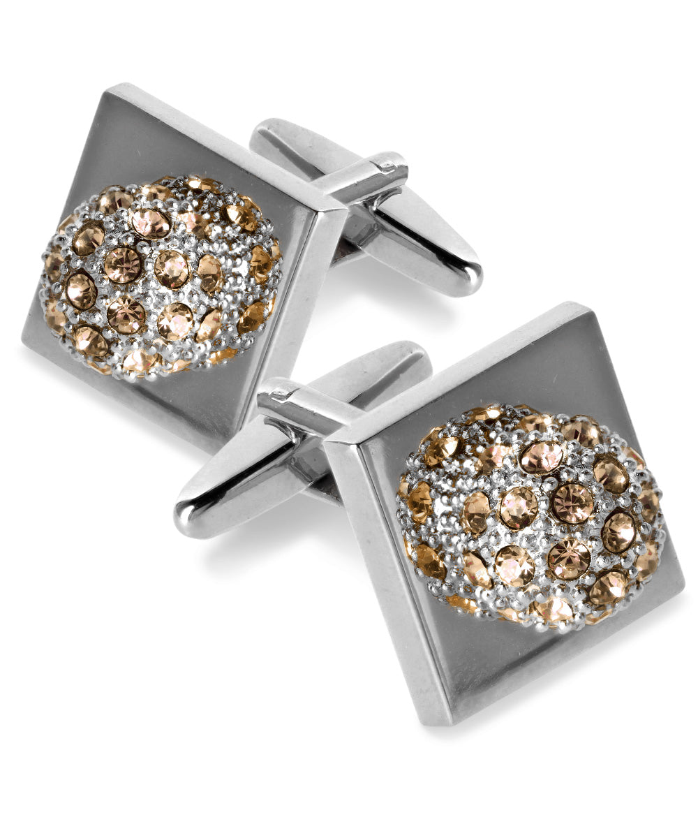 Vittorio Vico Studded Colorstone Crystal Flower Cufflinks: CL12XX Series