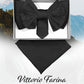 Vittorio Farina Men's XL Solid Satin Bow Tie & Pocket Square in Gift Box