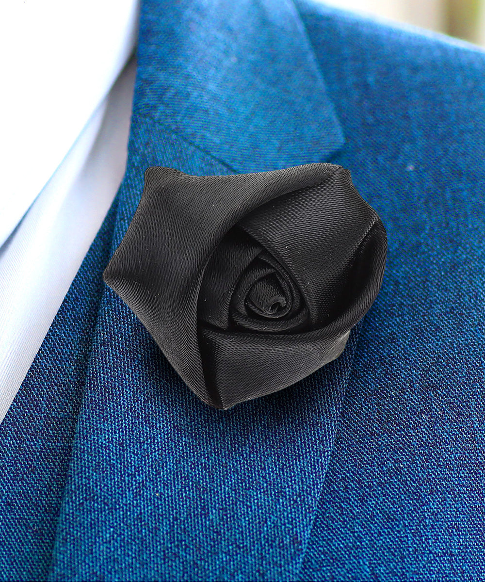 Vittorio Vico Unisex Satin Rose Bud Flower Lapel Pin