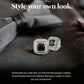 Vittorio Vico Men's Large Square Colorstone Crystal Double Diamond Set Cufflinks: CL75XX Series