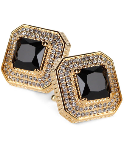 Vittorio Vico Men's Large Square Colorstone Crystal Diamond Set Cufflinks: CL71XX Series