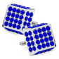 Vittorio Vico Men's Large Square Studded Colored Crystal Cufflinks: CL76XX Series - CL - 7607 - Classy Cufflinks