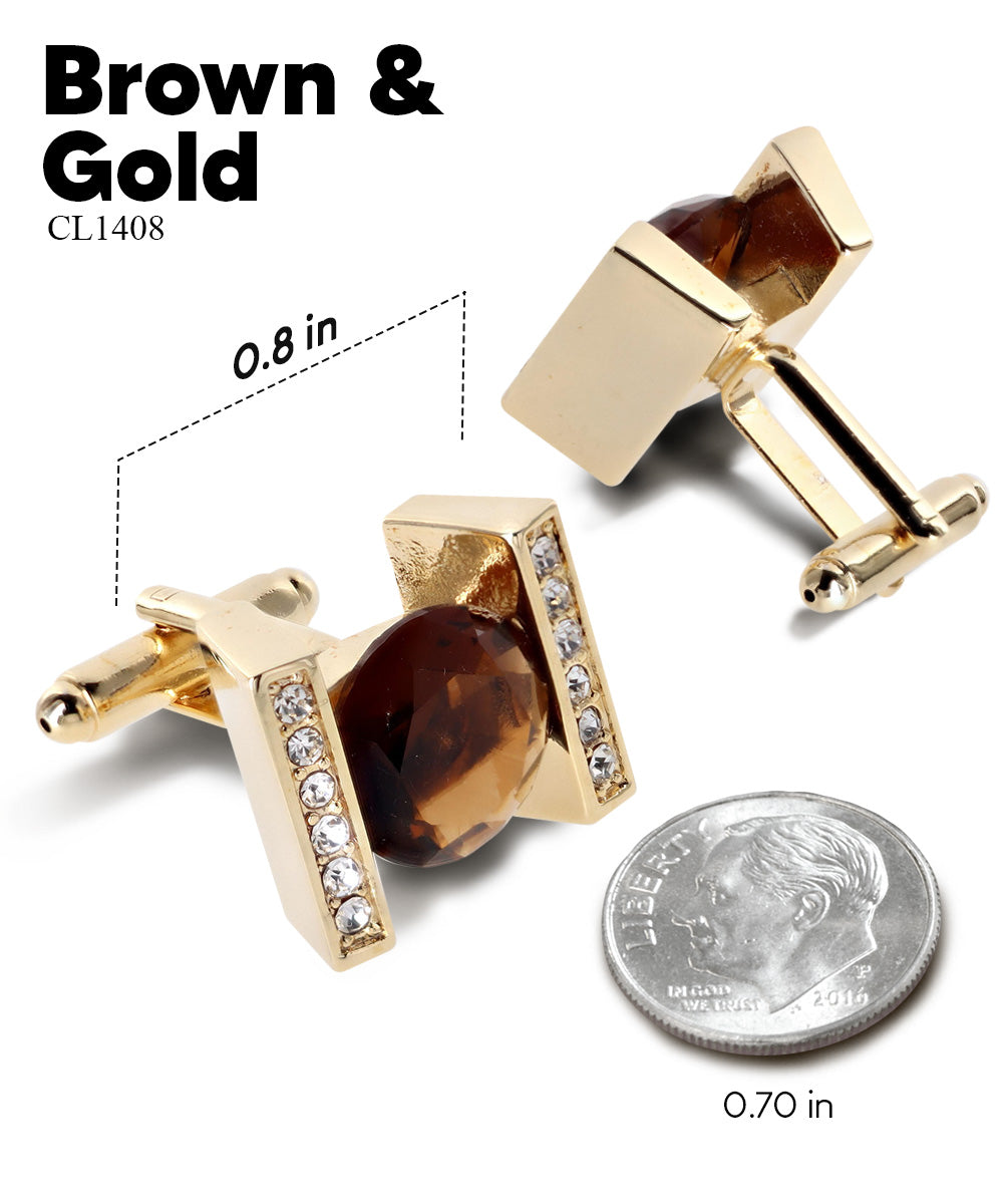 Vittorio Vico Princess Cut Crystal Colorstone Cufflinks: CL14XX Series