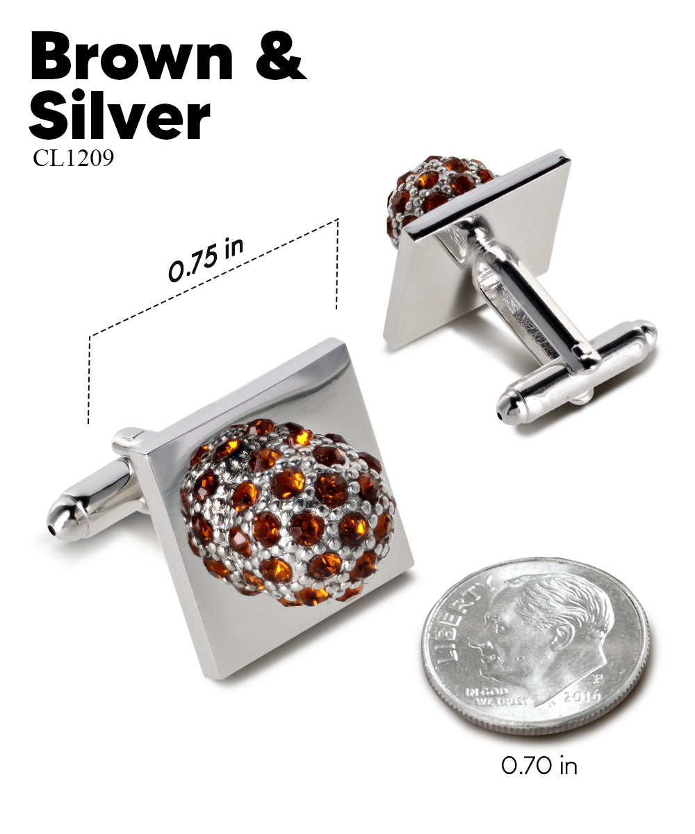 Vittorio Vico Studded Colorstone Crystal Flower Cufflinks: CL12XX Series