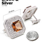 Vittorio Vico Men's Large Square Colorstone Crystal Diamond Set Cufflinks: CL71XX Series