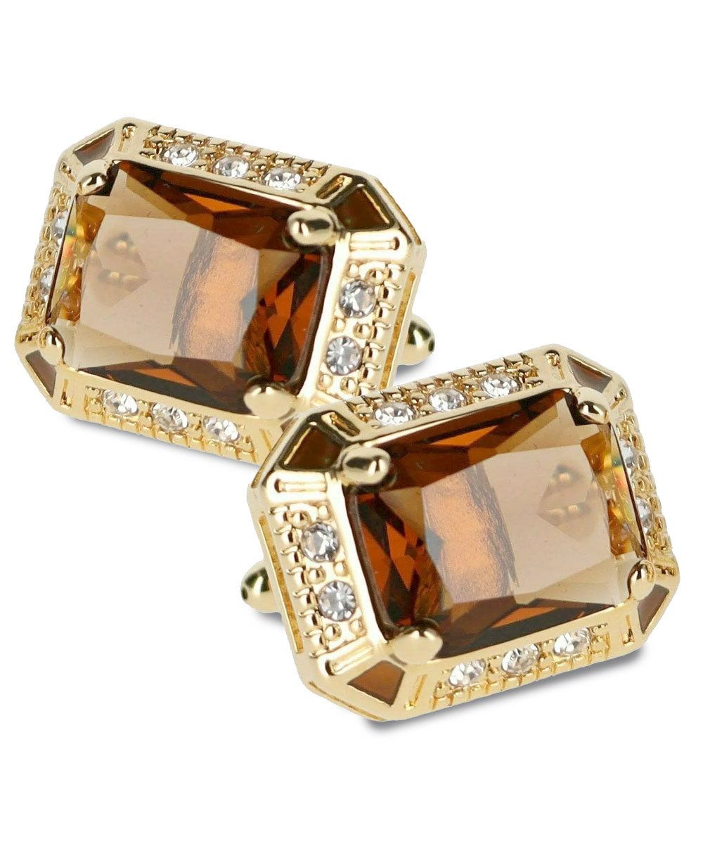 Vittorio Vico Large Big Rectangular Crystal Colorstone Cufflinks: CL73XX Series