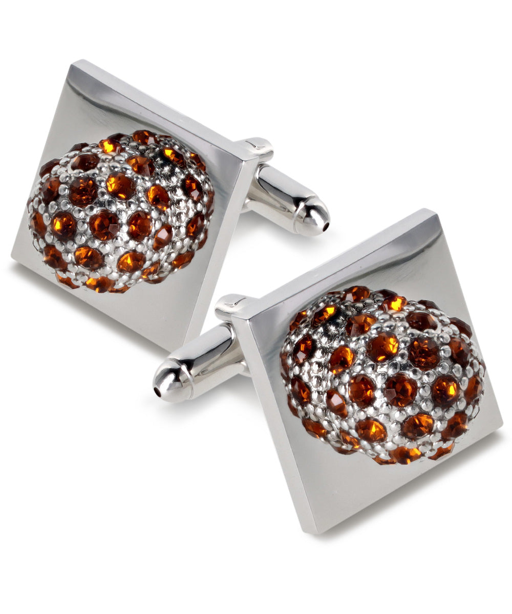 Vittorio Vico Studded Colorstone Crystal Flower Cufflinks: CL12XX Series