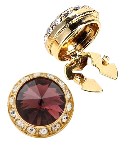 Vittorio Vico  Men's Crystal Colorstone Button Cover