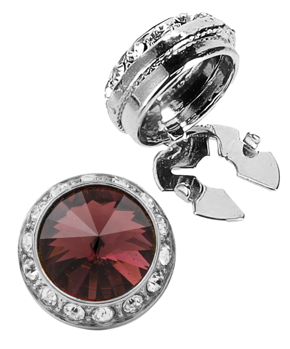 Vittorio Vico  Men's Crystal Colorstone Button Cover