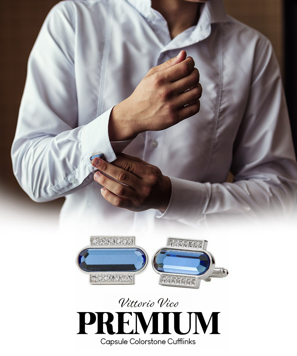 Vittorio Vico Capsule Colorstone Cufflinks: CL17XX Series