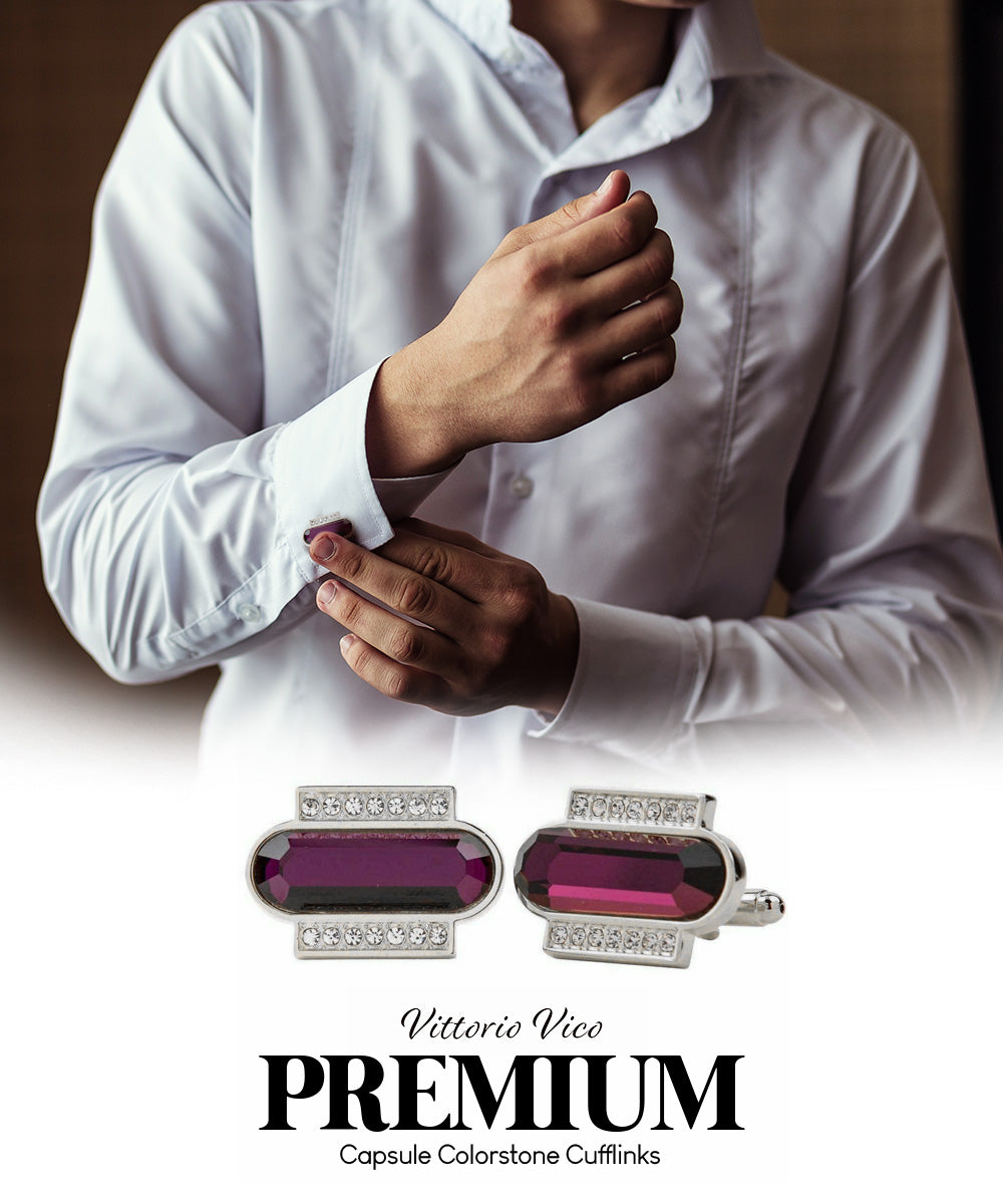 Vittorio Vico Capsule Colorstone Cufflinks: CL17XX Series