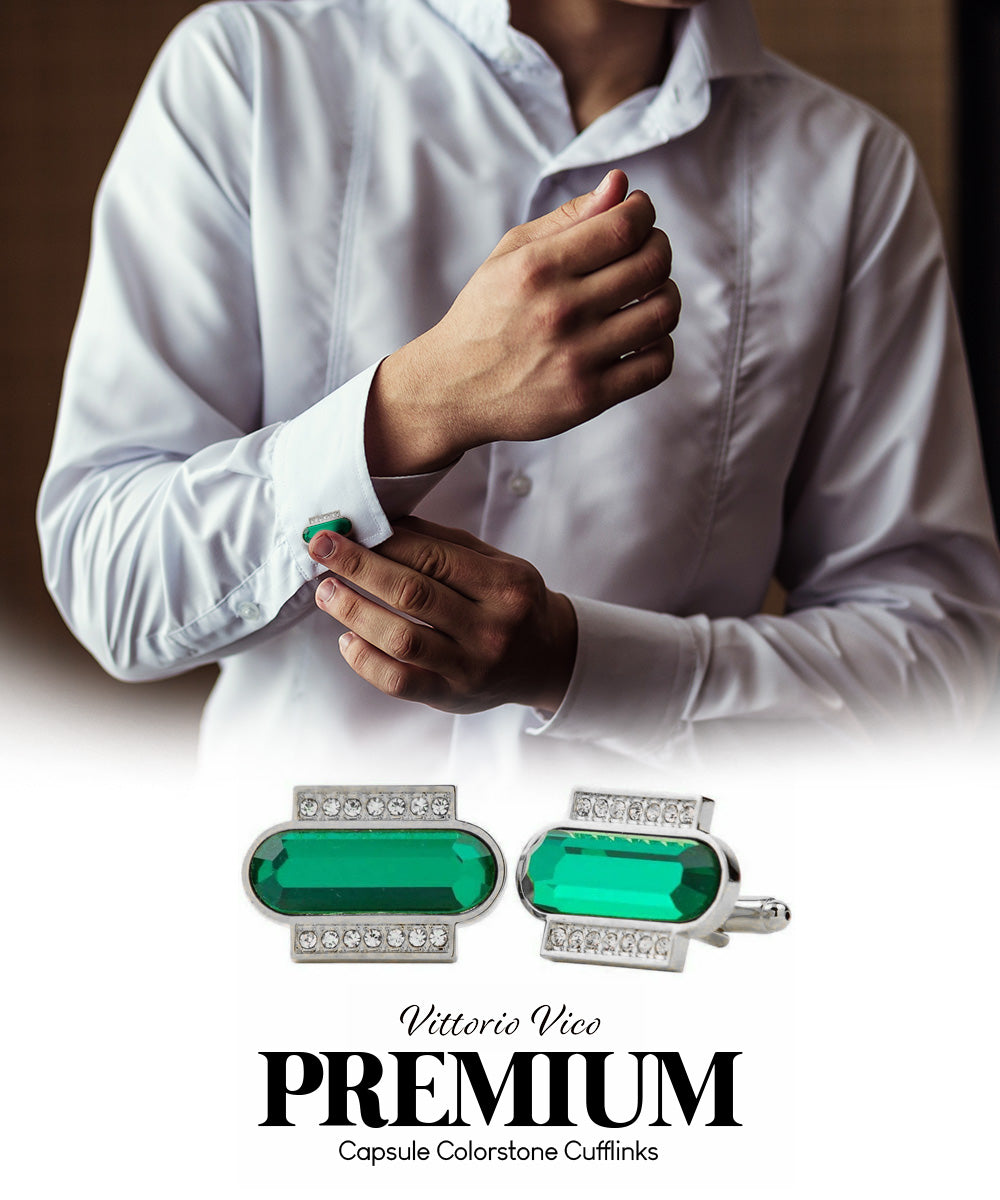 Vittorio Vico Capsule Colorstone Cufflinks: CL17XX Series