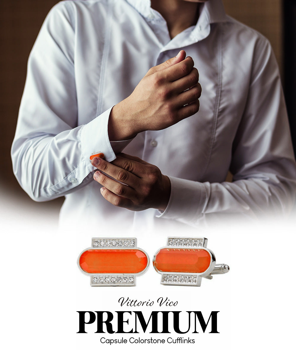 Vittorio Vico Capsule Colorstone Cufflinks: CL17XX Series