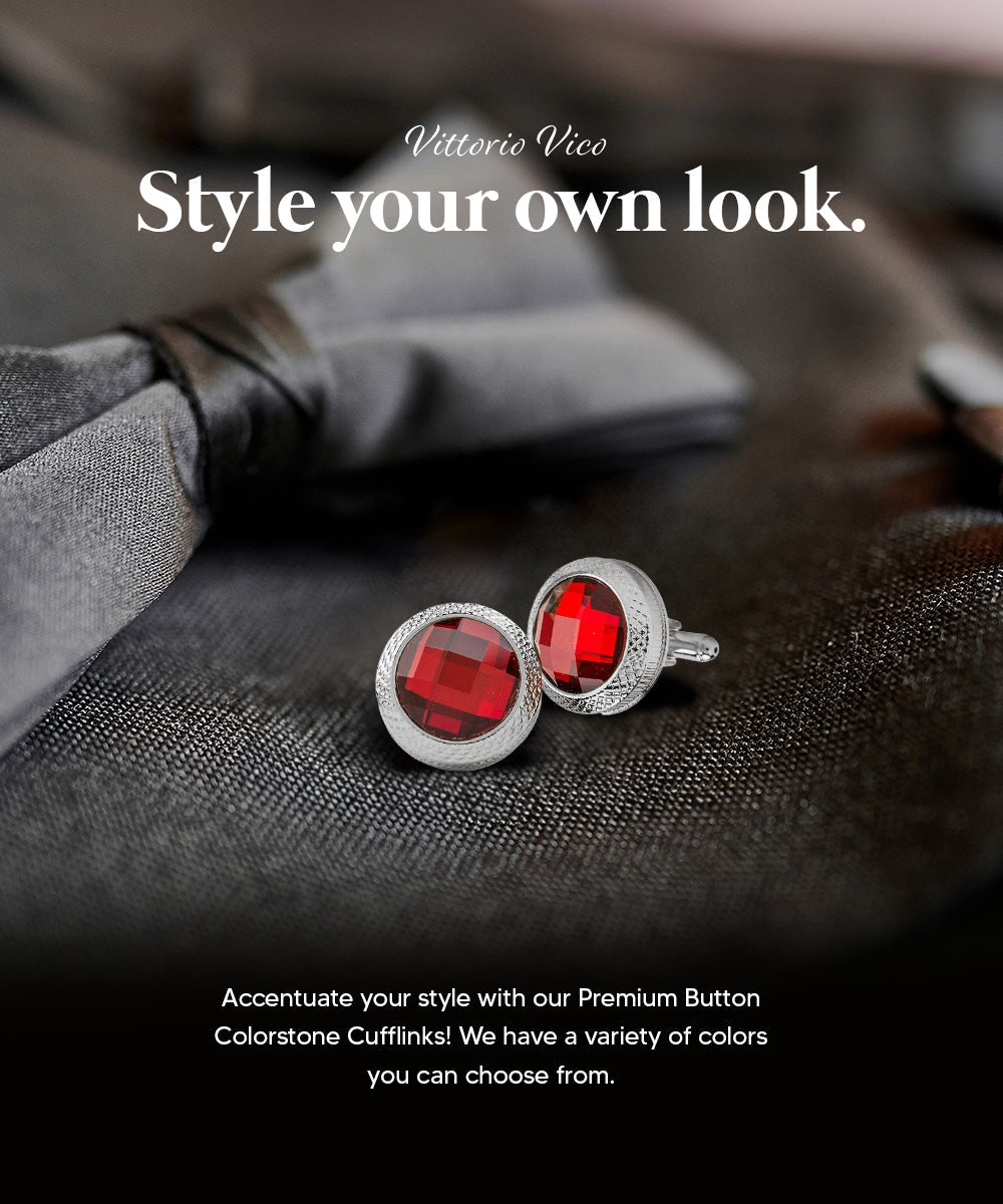 Vittorio Vico Button Colorstone Cufflinks: CL18XX Series - cl - 1805 - Classy Cufflinks