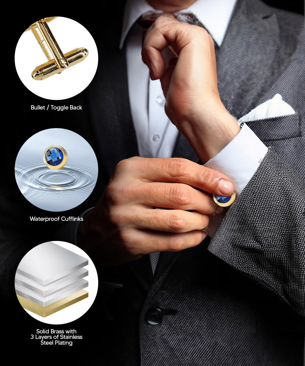 Vittorio Vico Button Colorstone Cufflinks: CL18XX Series - cl - 1806 - Classy Cufflinks