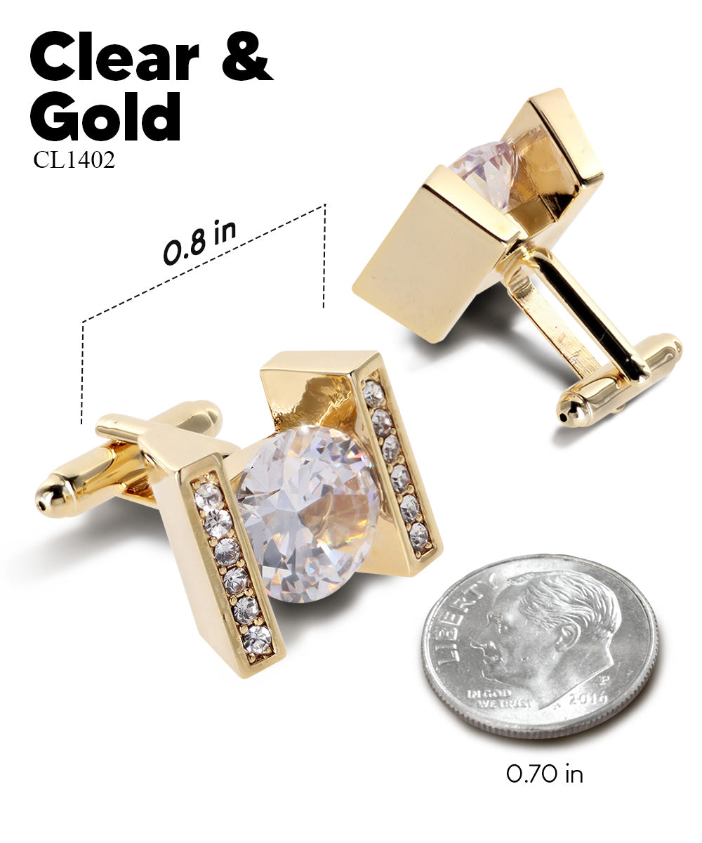 Vittorio Vico Princess Cut Crystal Colorstone Cufflinks: CL14XX Series