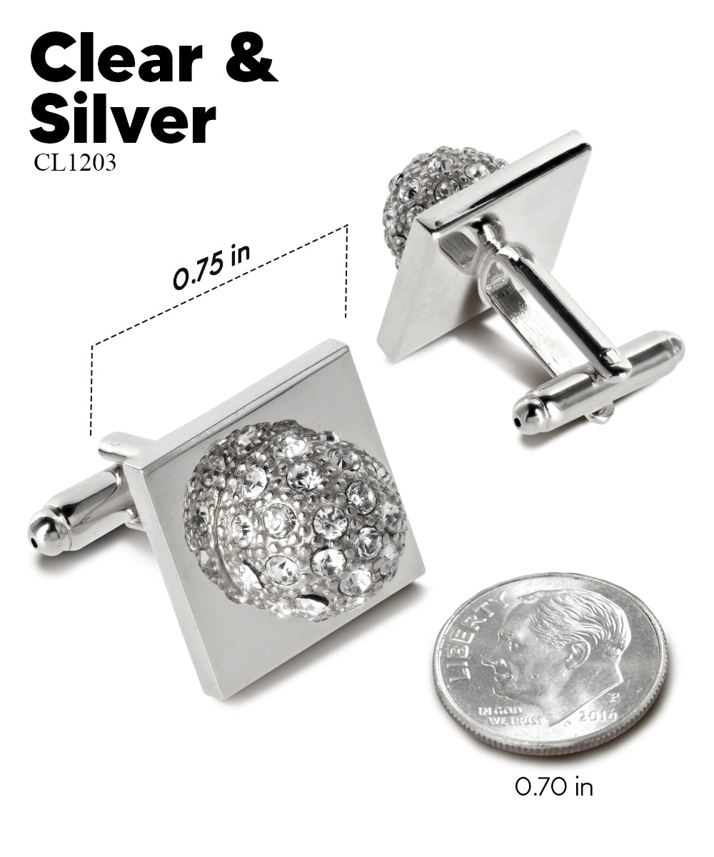 Vittorio Vico Studded Colorstone Crystal Flower Cufflinks: CL12XX Series