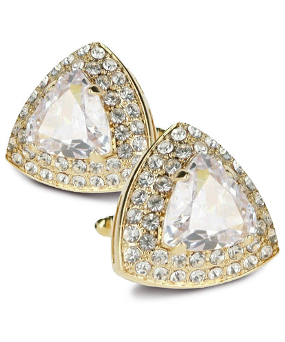 Vittorio Vico Men's Large Triangular Crystal Diamond Set Cufflinks: CL72XX Series