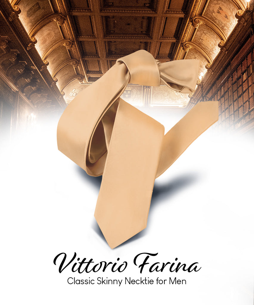 Vittorio Farina Men's Satin Skinny Necktie