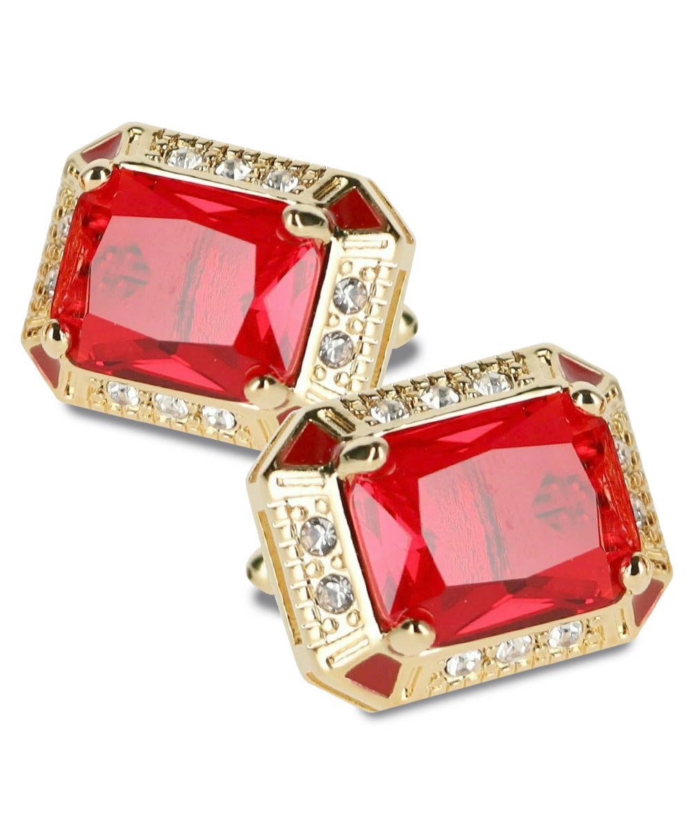 Vittorio Vico Large Big Rectangular Crystal Colorstone Cufflinks: CL73XX Series