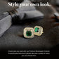 Vittorio Vico Men's Large Square Colorstone Crystal Double Diamond Set Cufflinks: CL75XX Series