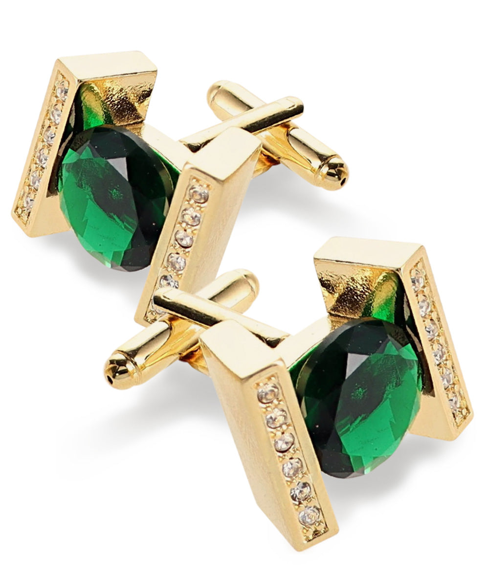 Vittorio Vico Princess Cut Crystal Colorstone Cufflinks: CL14XX Series