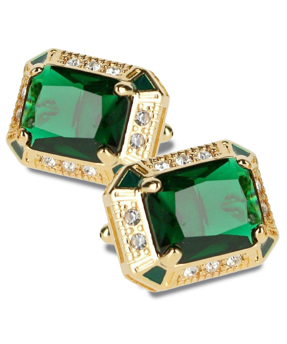 Vittorio Vico Large Big Rectangular Crystal Colorstone Cufflinks: CL73XX Series