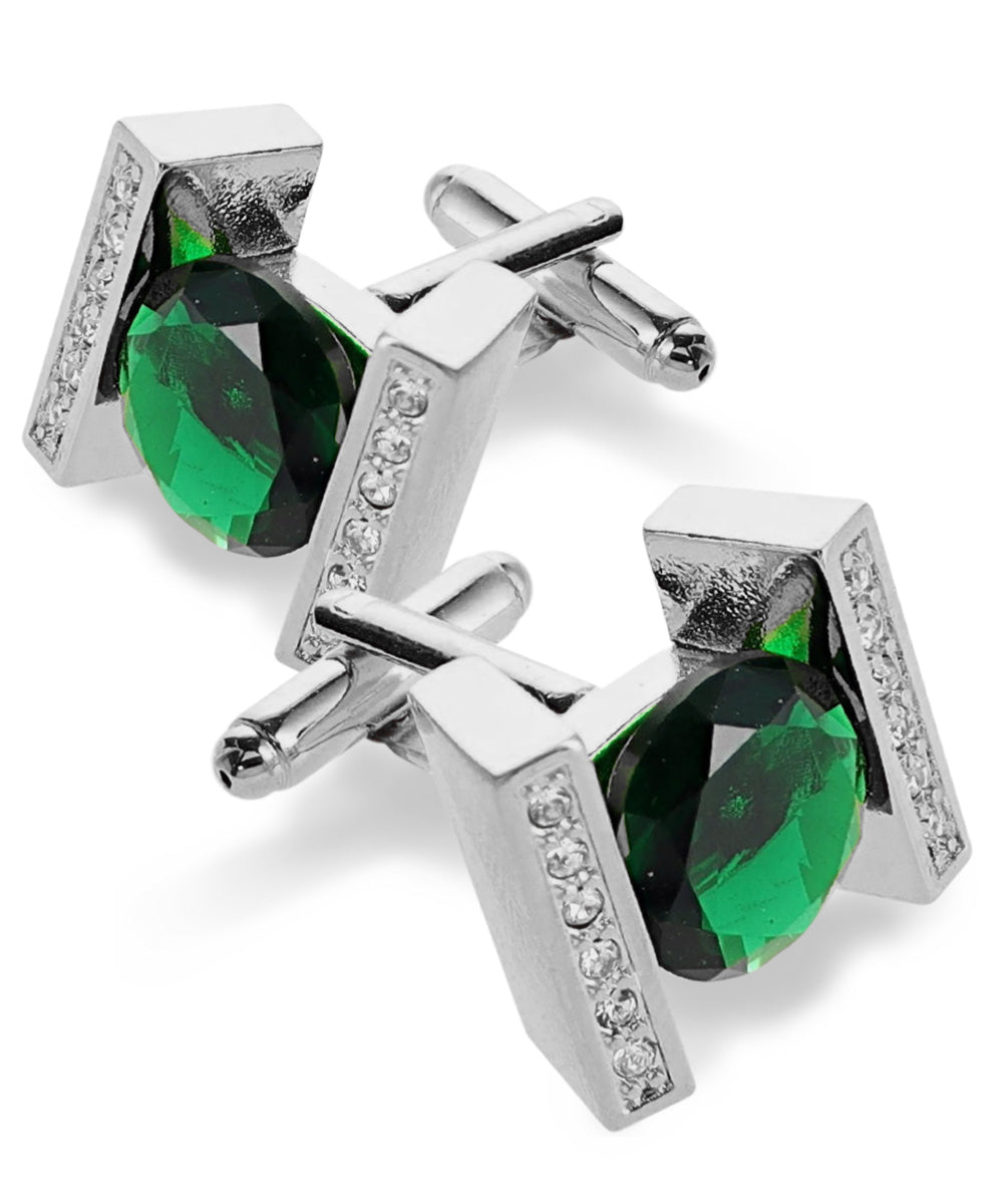 Vittorio Vico Princess Cut Crystal Colorstone Cufflinks: CL14XX Series